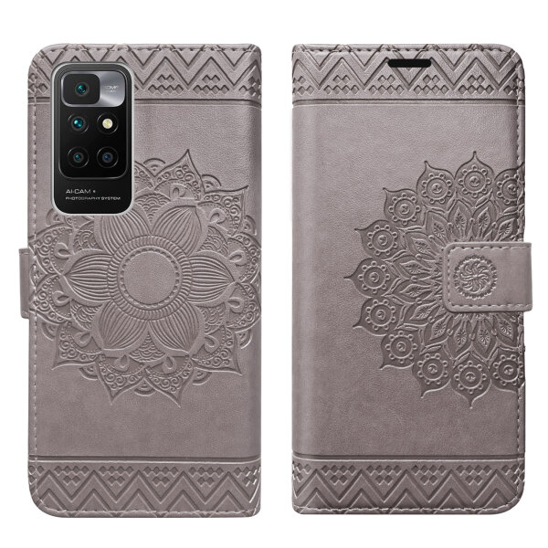 Handyhülle Xiaomi Redmi 10 2022 Hülle Handy Tasche Schutzhülle Wallet Case Etui Grau
