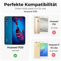 Huawei P20 Handy Tasche Case Cover Panzer Hülle Schutzhülle Handyhülle Carbon