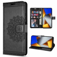 Handyhülle Hülle für Xiaomi POCO M4 Pro 4G, Handy Tasche Schutz Flip Case Schale Schwarz