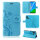 Huawei Handy Tasche Handyhülle Schutz Hülle Blumen Flip Cover Buch Case Etui Huawei P Smart 2020 Blau