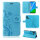 Huawei Handy Tasche Handyhülle Schutz Hülle Blumen Flip Cover Buch Case Etui Huawei P Smart 2020 Blau