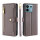 Handykette Xiaomi Hülle mit Band Handyhülle Kartenfächer PU Leder Umhängetasche Redmi Note 13 4G Grau