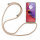 Handykette für Motorola Moto G84 Handyhülle mit Band Hülle mit Schnur Back Cover Beige / Braun