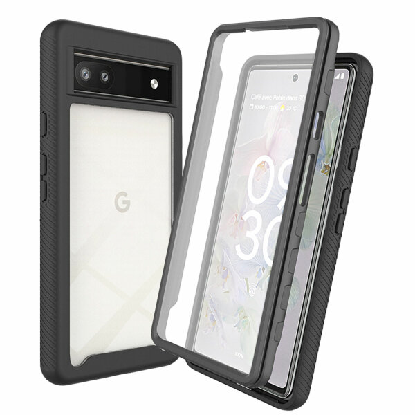 Google Pixel 6A Hülle Handyhülle 360° Grad Case Cover 2-teilig mit Folie
