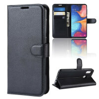Handy Tasche für Samsung Galaxy Cover Case Buch Klapp Schutz Hülle Etui Wallet Samsung Galaxy A20e SM-A202 Schwarz