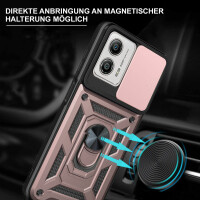 Outdoor Panzer Hülle Motorola Moto G13 / G23 / G53 mit Kameraschutz Ringhalter Rosegold