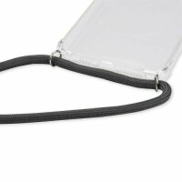 Handy Hülle mit Band Schutzhülle Handykette Seil Silikon Handy Tasche mit Schnur Samsung Galaxy A32 5G SM-A326B Grau