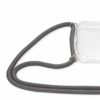 Handy Hülle mit Band Schutzhülle Handykette Seil Silikon Handy Tasche mit Schnur Samsung Galaxy A32 5G SM-A326B Grau