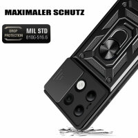 Outdoor Panzer Hülle Xiaomi Redmi Note 13 4G Handyhülle Kameraschutz Ringhalter  Schwarz