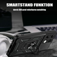 Outdoor Panzer Hülle Xiaomi Redmi Note 13 4G Handyhülle Kameraschutz Ringhalter  Schwarz