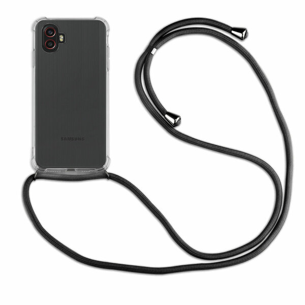 Handykette für Samsung Galaxy Xcover 6 Pro Handyhülle mit Band Hülle mit Kordel Schwarz