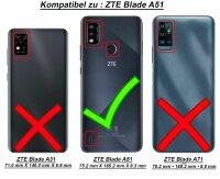 Handy Tasche für ZTE Blade Hülle Schutzhülle Klapphülle Flip Case Schale Etui BF Blau Blade A51