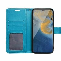 Handy Tasche für ZTE Blade Hülle Schutzhülle Klapphülle Flip Case Schale Etui BF Blau Blade A51