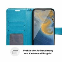 Handy Tasche für ZTE Blade Hülle Schutzhülle Klapphülle Flip Case Schale Etui BF Blau Blade A51