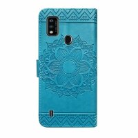 Handy Tasche für ZTE Blade Hülle Schutzhülle Klapphülle Flip Case Schale Etui BF Blau Blade A51
