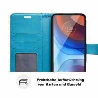 Handy Tasche für ZTE Blade Hülle Schutzhülle Klapphülle Flip Case Schale Etui BF Blau Blade A51
