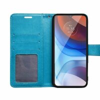 Handy Tasche für ZTE Blade Hülle Schutzhülle Klapphülle Flip Case Schale Etui BF Blau Blade A51