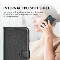 Handyhülle für Apple iPhone 14 - Klapphülle PU-Leder Schwarz