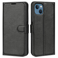 Handyhülle für Apple iPhone 14 - Klapphülle PU-Leder Schwarz