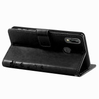 Huawei Handy Tasche Handyhülle Schutz Hülle Blumen Flip Cover Buch Case Etui Huawei P20 Lite Schwarz