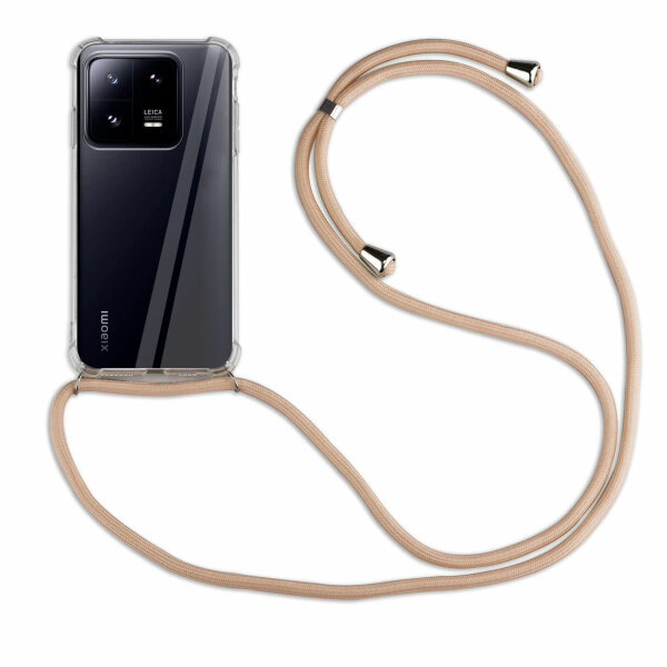 Handykette für Xiaomi 13 Handyhülle mit Band Hülle mit Kordel Handy Tasche Beige / Braun