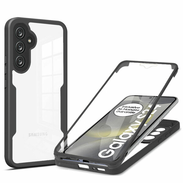 360° Grad Hülle für Samsung Galaxy S24 vollschutz mit Integriertem Displayschutz Schwarz