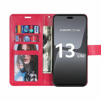 Hülle für Xiaomi 13 Lite Handyhülle Handy Tasche Klapphülle Wallet Case Etui Rot