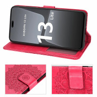Hülle für Xiaomi 13 Lite Handyhülle Handy Tasche Klapphülle Wallet Case Etui Rot