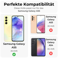 Outdoor Panzer Hülle für Samsung Galaxy A55 mit Kameraschutz Ringhalter Bumper  Blau