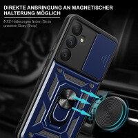Outdoor Panzer Hülle für Samsung Galaxy A55 mit Kameraschutz Ringhalter Bumper  Blau