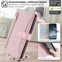 Handykette Google Hülle mit Band Handyhülle Kartenfächer PU Leder Umhängetasche Pixel 7 Rosa