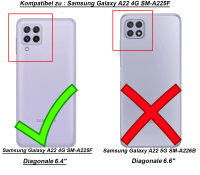 Handy Tasche für Samsung Galaxy Cover Case Buch Klapp Schutz Hülle Etui Wallet Samsung Galaxy A22 4G SM-A225F Schwarz