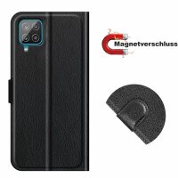 Handy Tasche für Samsung Galaxy Cover Case Buch Klapp Schutz Hülle Etui Wallet Samsung Galaxy A22 4G SM-A225F Schwarz