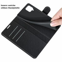 Handy Tasche für Samsung Galaxy Cover Case Buch Klapp Schutz Hülle Etui Wallet Samsung Galaxy A22 4G SM-A225F Schwarz