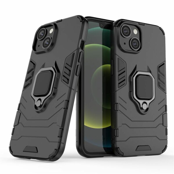 Hülle iPhone 14, Ring Case Silikon Cover Handy Tasche Outdoor Bumper Schutzhülle