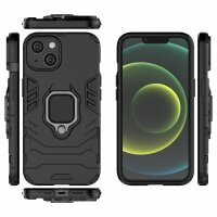 Handyhülle für Apple iPhone 14 – Ring Case Outdoor Schwarz