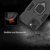 Handyhülle für Apple iPhone 14 – Ring Case Outdoor Schwarz