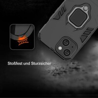 Hülle iPhone 14, Ring Case Silikon Cover Handy Tasche Outdoor Bumper Schutzhülle