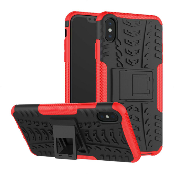 Handy Tasche für Apple iPhone Panzer Cover Case Schutz Hülle Etui Schale Bumper Apple iPhone X / XS Rot