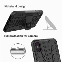 Handy Tasche für Apple iPhone Panzer Cover Case Schutz Hülle Etui Schale Bumper Apple iPhone X / XS Rot