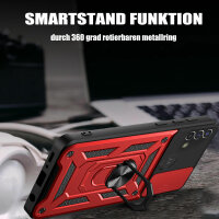 Outdoor Panzer Hülle Motorola Moto E20 E30 E40 Handyhülle Kameraschutz Ringhalte Rot