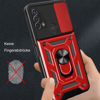 Outdoor Panzer Hülle Motorola Moto E20 E30 E40 Handyhülle Kameraschutz Ringhalte Rot