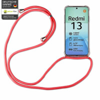 Handykette für Xiaomi Redmi 13 / Poco M6 Handyhülle mit Band Hülle mit Kordel Rot
