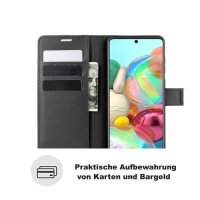 Handy Tasche für Samsung Galaxy Cover Case Buch Klapp Schutz Hülle Etui Wallet Samsung Galaxy Note 10 Lite SM-N770 Schwarz