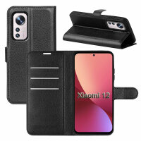 Handyhülle für Xiaomi 12 / 12X 5G – Klapphülle PU-Leder Schwarz