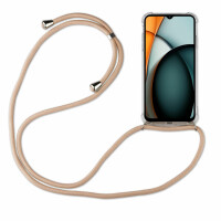 Handykette für Xiaomi Redmi A3 Handyhülle mit Band Case Hülle mit Kordel Bumper Beige / Braun