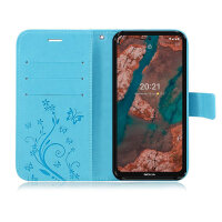 Handy Tasche Nokia Handyhülle Hülle Schutzhülle Klapphülle Case Schale Etui Book Nokia 2.1 Blau
