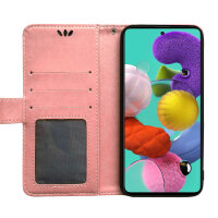 Handy Tasche für Samsung Galaxy A51 SM-A515 Hülle Case Buchhülle Klapphülle TPU Mandala Rosegold