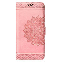 Handy Tasche für Samsung Galaxy A51 SM-A515 Hülle Case Buchhülle Klapphülle TPU Mandala Rosegold