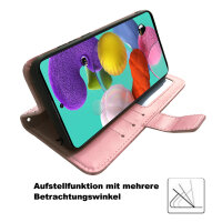 Handy Tasche für Samsung Galaxy A51 SM-A515 Hülle Case Buchhülle Klapphülle TPU Mandala Rosegold